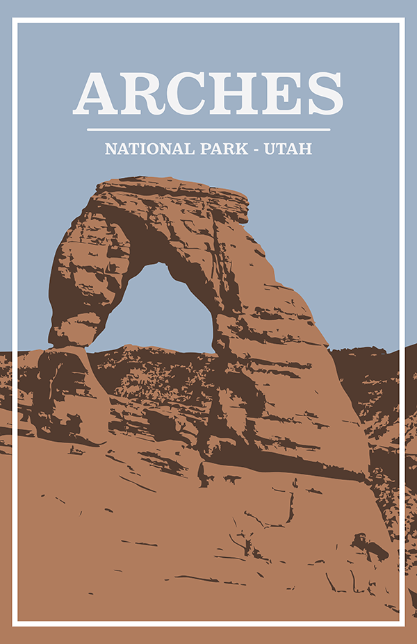 Arches National Park Print | Vintage Style