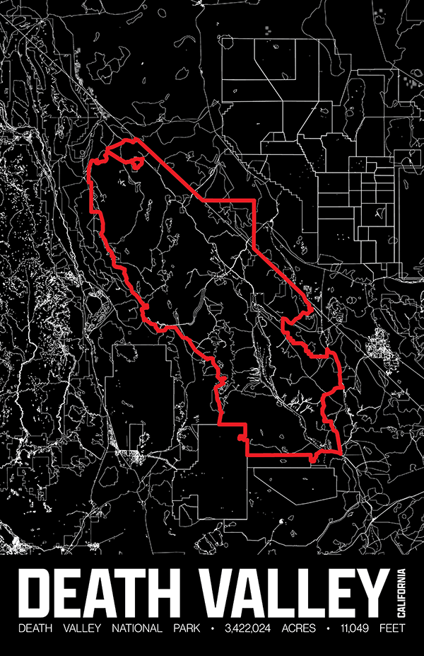 Death Valley National Park – Perimeter Map Print