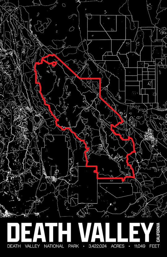 Death Valley National Park – Perimeter Map Print