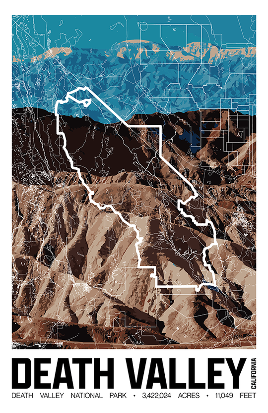 Death Valley National Park – Perimeter Map Print