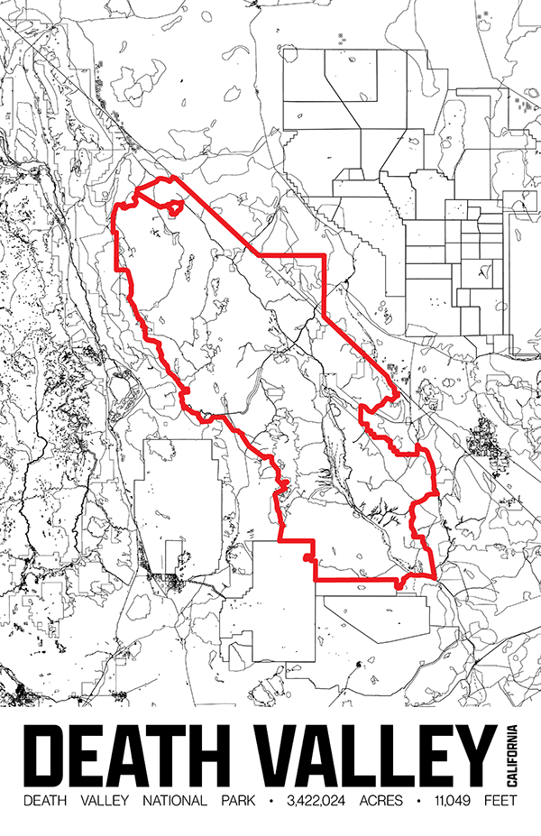 Death Valley National Park – Perimeter Map Print