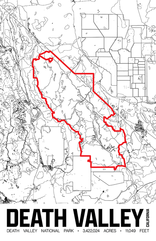 Death Valley National Park – Perimeter Map Print