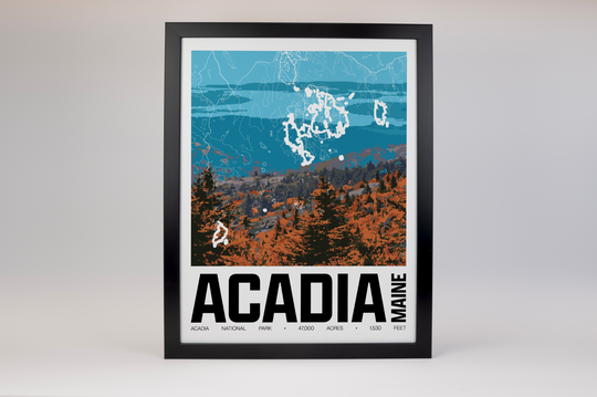 Acadia National Park – Perimeter Map Print