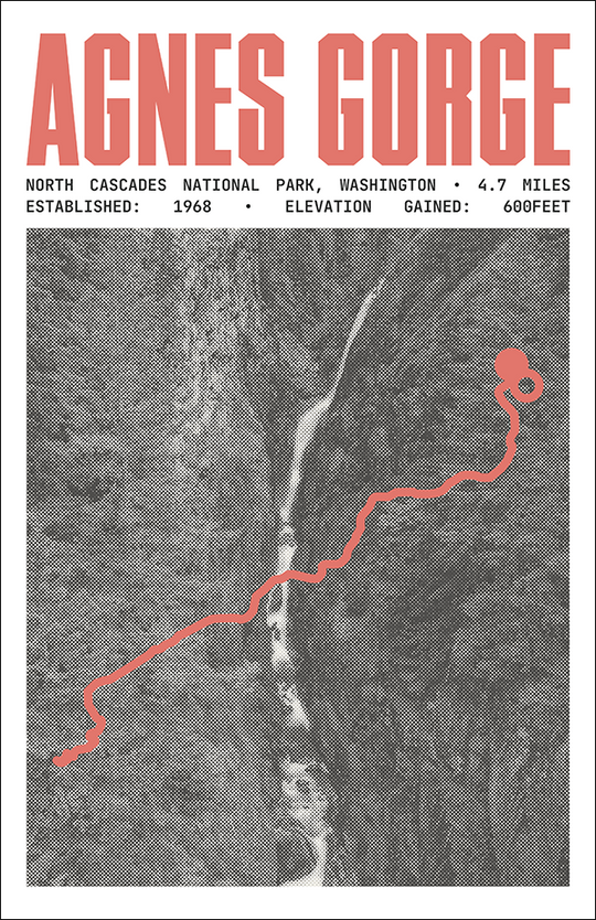 Agnes Gorge Trail Poster | North Cascades National Park Prints