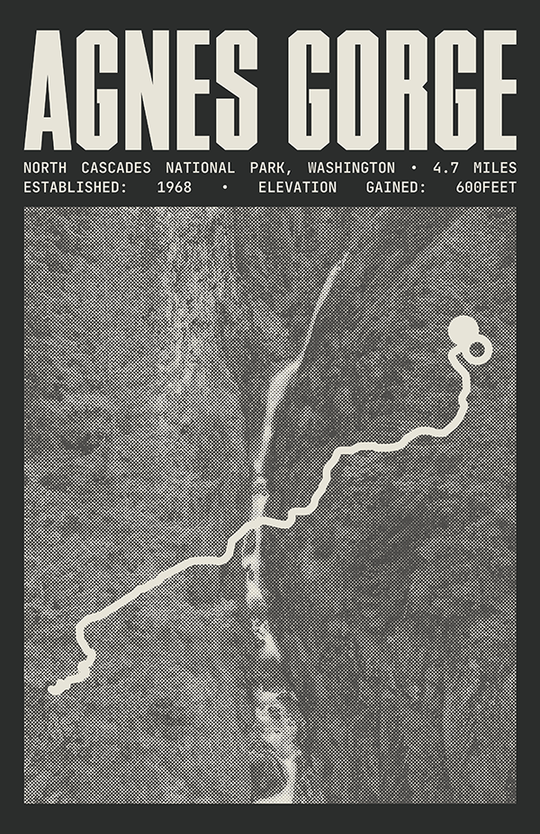 Agnes Gorge Trail Poster | North Cascades National Park Prints