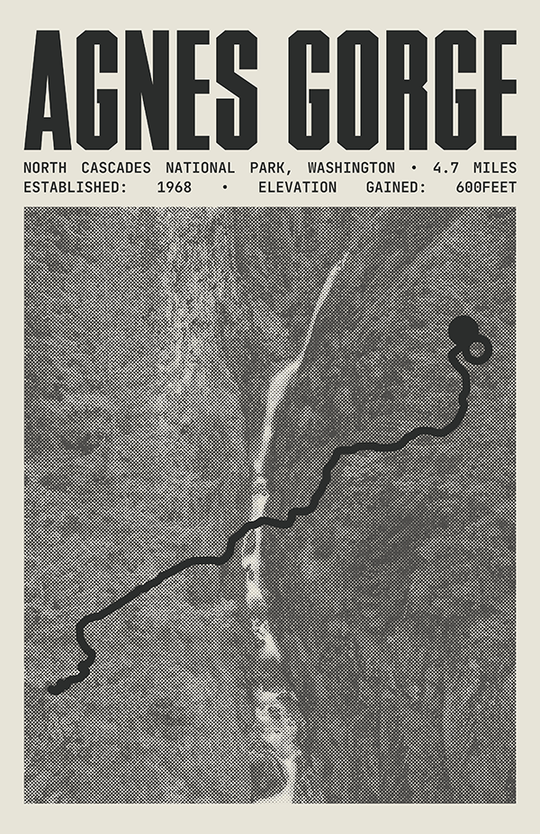 Agnes Gorge Trail Poster | North Cascades National Park Prints