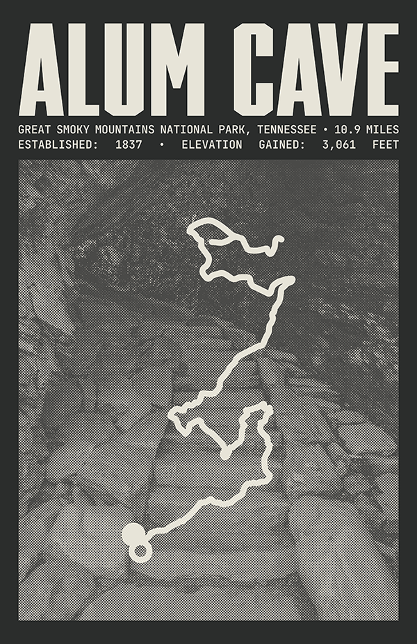 Alum Cave Trail Poster | Great Smoky Mountains National Park Prints