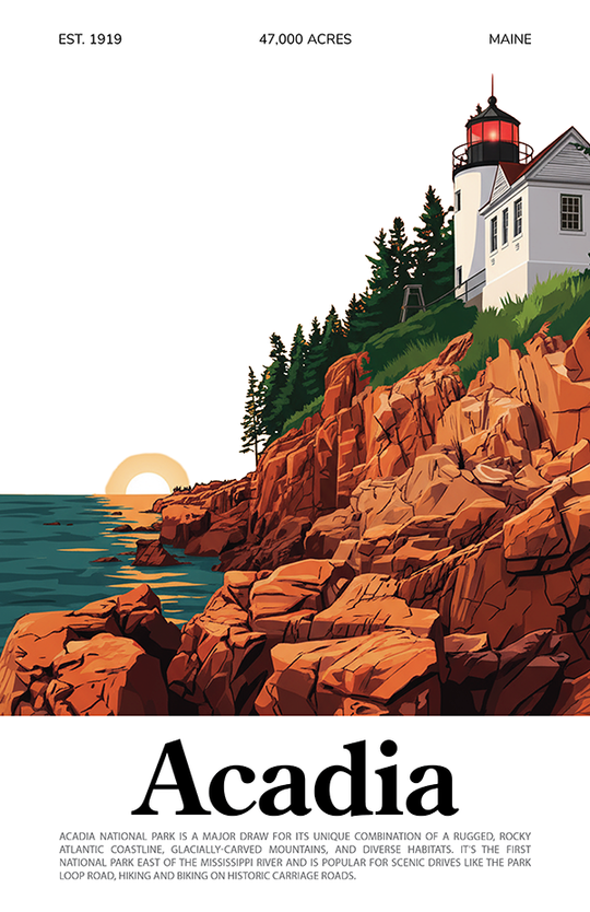 Acadia National Park Animated Poster