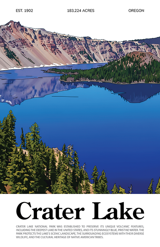 Crater Lake National Park Animated Poster