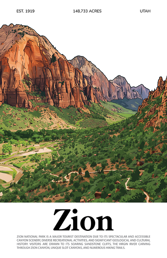 Zion National Park Animated Poster
