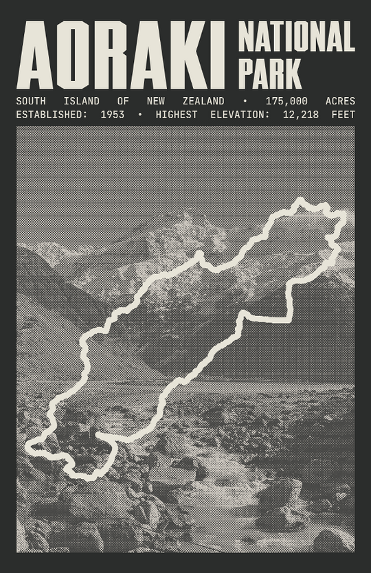 Aoraki Mount Cook National Park Poster