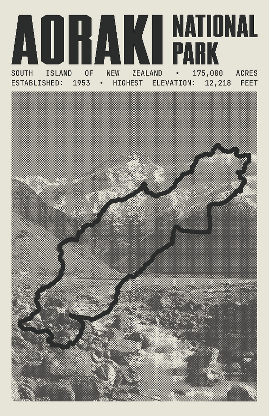 Aoraki Mount Cook National Park Poster