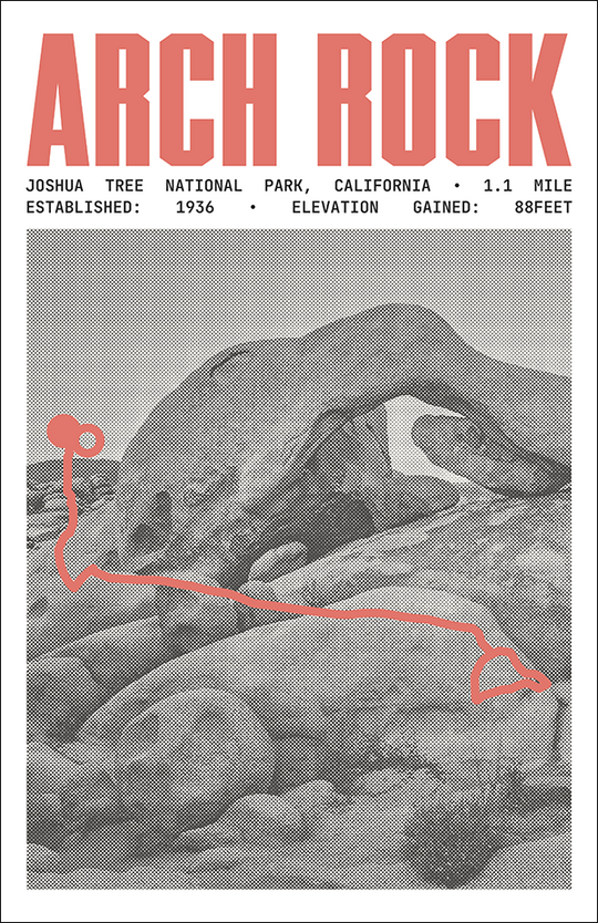 Arch Rock Trail Poster | Joshua Tree National Park Prints