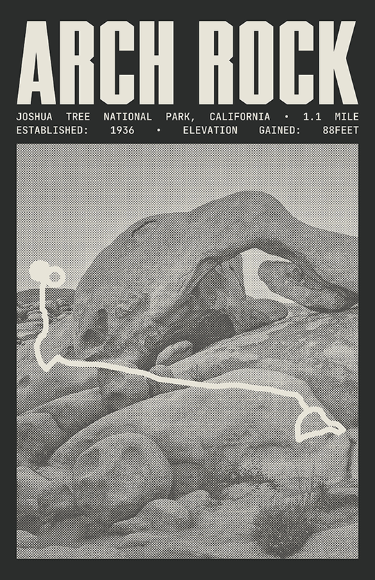 Arch Rock Trail Poster | Joshua Tree National Park Prints