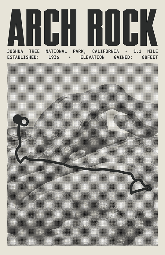 Arch Rock Trail Poster | Joshua Tree National Park Prints