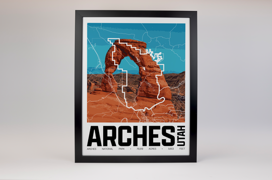 Arches National Park – Perimeter Map Print
