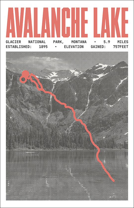 Avalanche Lake Poster | Glacier National Park Prints