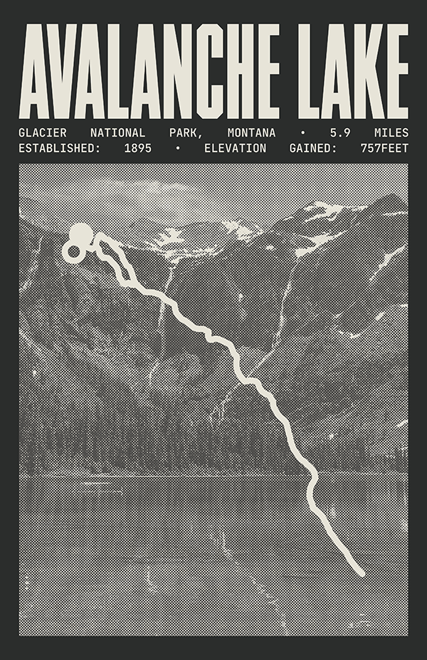 Avalanche Lake Poster | Glacier National Park Prints