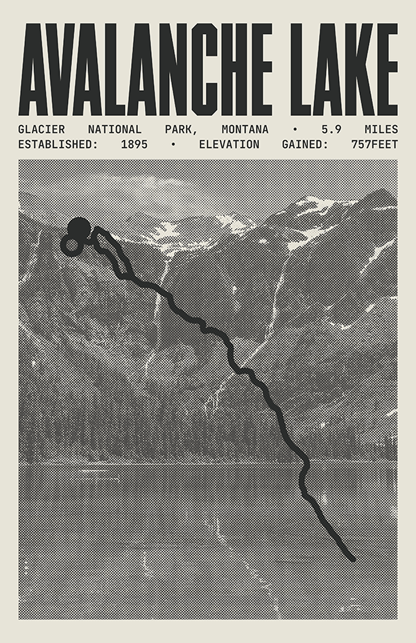 Avalanche Lake Poster | Glacier National Park Prints