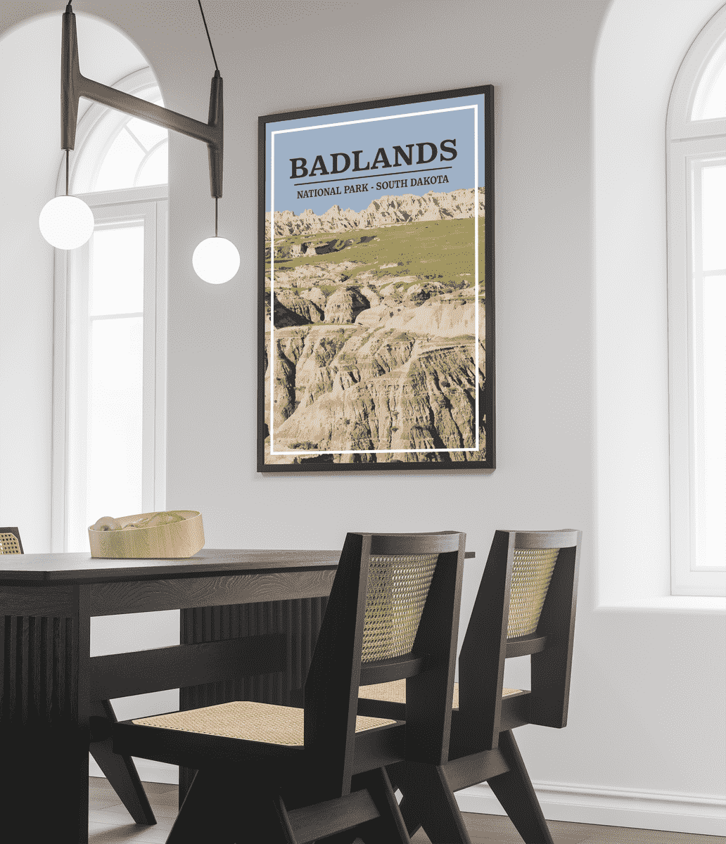 Badlands National Park Print | Vintage Style