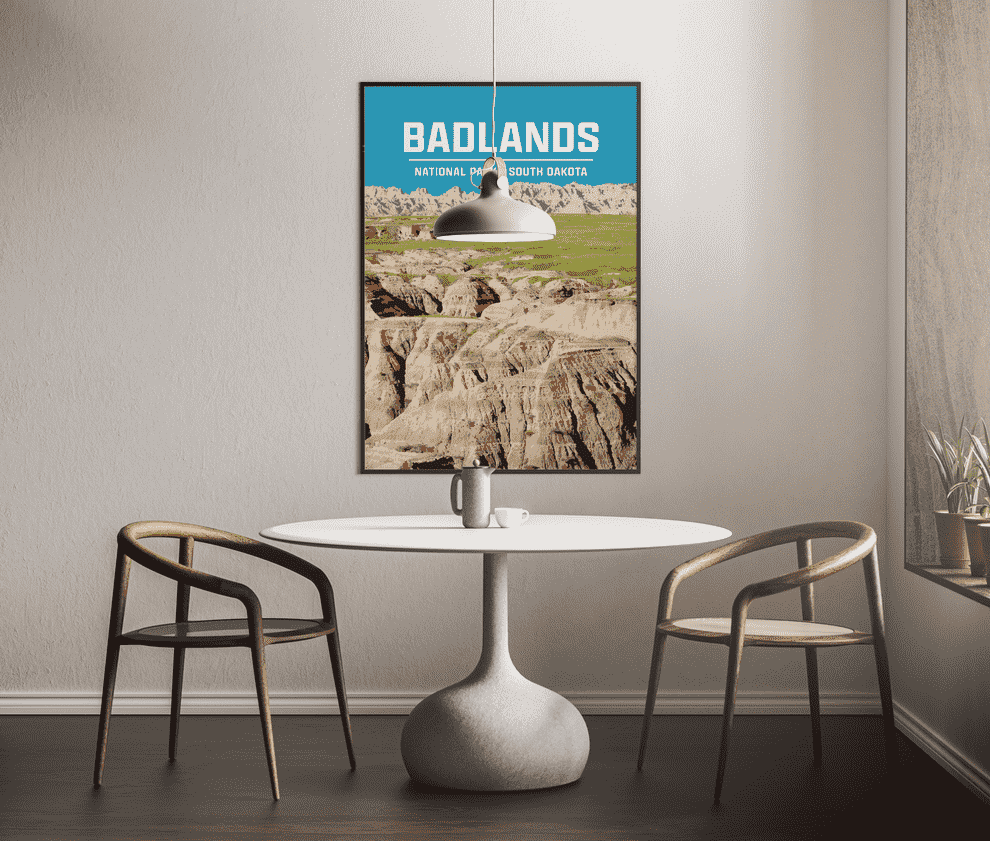 Badlands National Park Print | Vintage Style