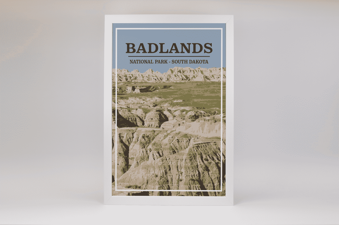 Badlands National Park Print | Vintage Style