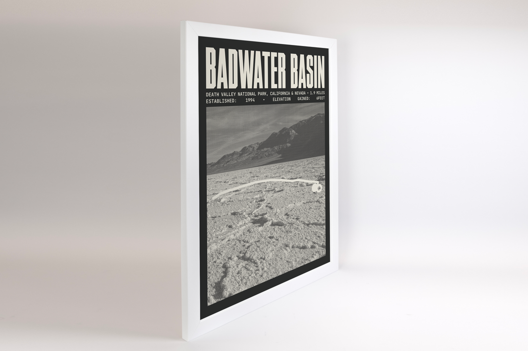 Badwater Basin Salt Flats Trail Poster | Death Valley National Park Prints