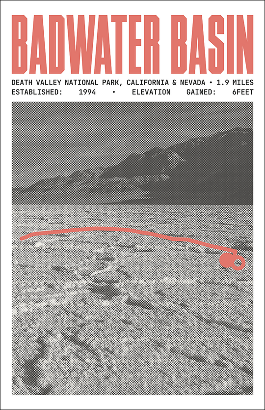 Badwater Basin Salt Flats Trail Poster | Death Valley National Park Prints