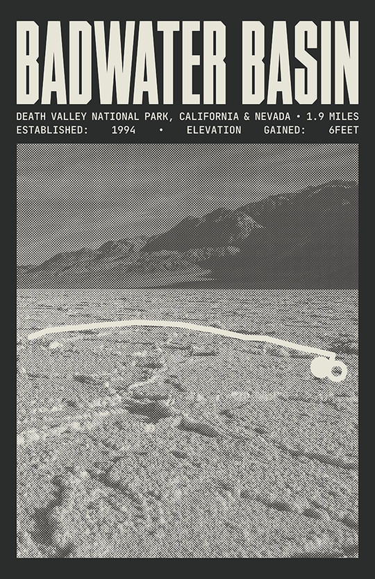 Badwater Basin Salt Flats Trail Poster | Death Valley National Park Prints