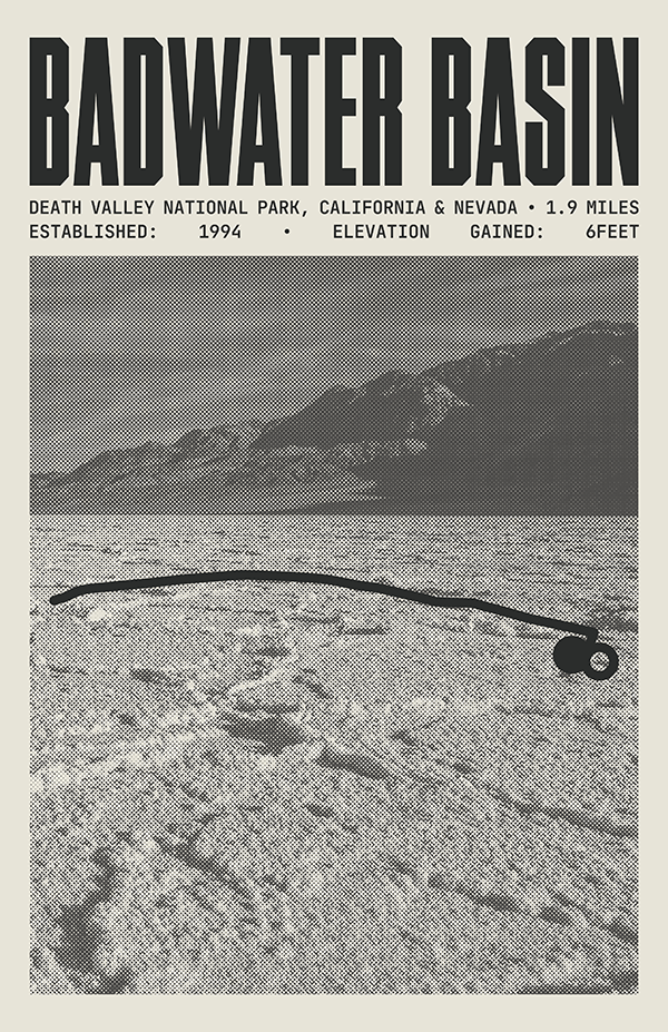 Badwater Basin Salt Flats Trail Poster | Death Valley National Park Prints