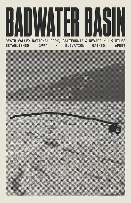 Badwater Basin Salt Flats Trail Poster | Death Valley National Park Prints