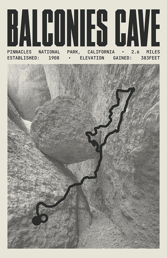 Balconies Cave Trail Poster | Pinnacles National Park Prints