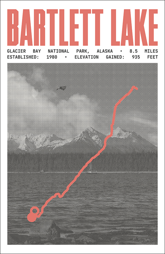 Bartlett Lake Trail Poster | Glacier Bay National Park Prints