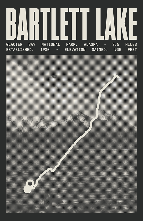 Bartlett Lake Trail Poster | Glacier Bay National Park Prints