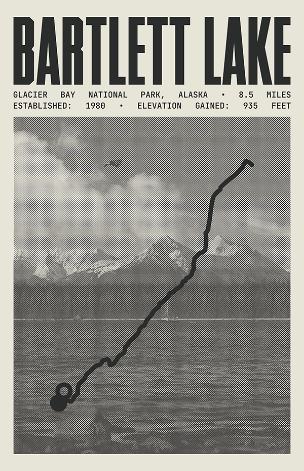 Bartlett Lake Trail Poster | Glacier Bay National Park Prints