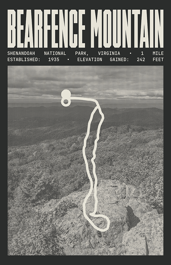 Bearfence Mountain Trail Poster | Shenandoah National Park Prints