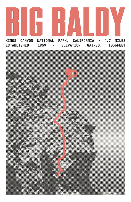 Big Baldy Ridge Trail Poster | Kings Canyon National Park Prints