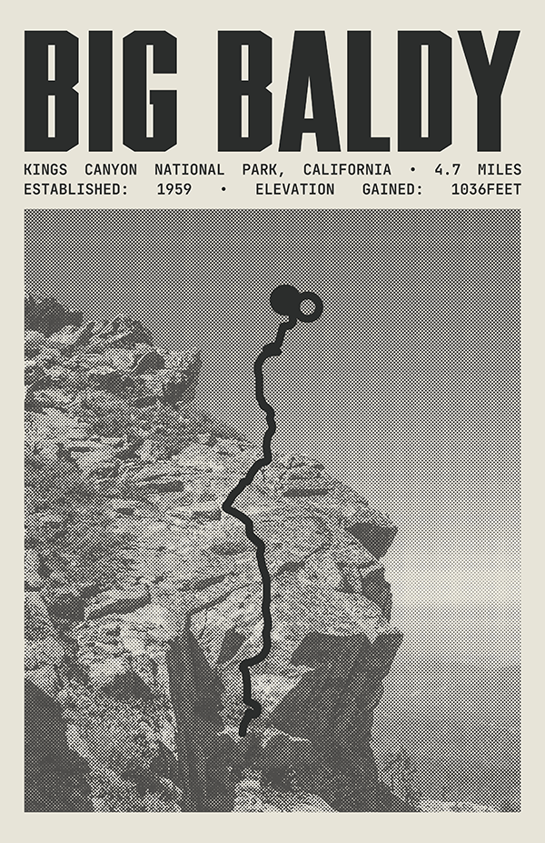 Big Baldy Ridge Trail Poster | Kings Canyon National Park Prints