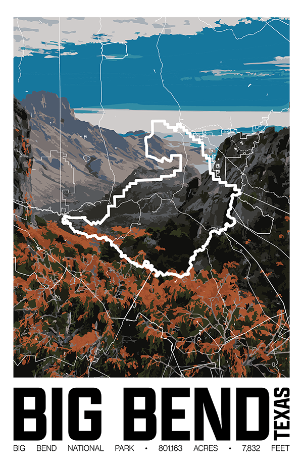 Big Bend National Park – Perimeter Map Print