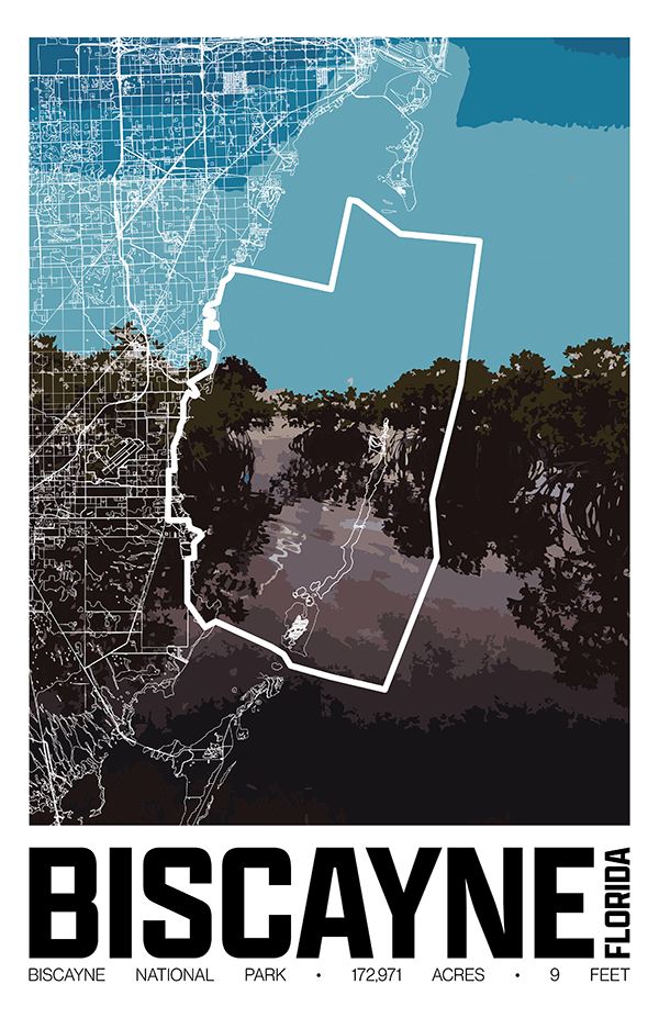 Biscayne National Park – Perimeter Map Print