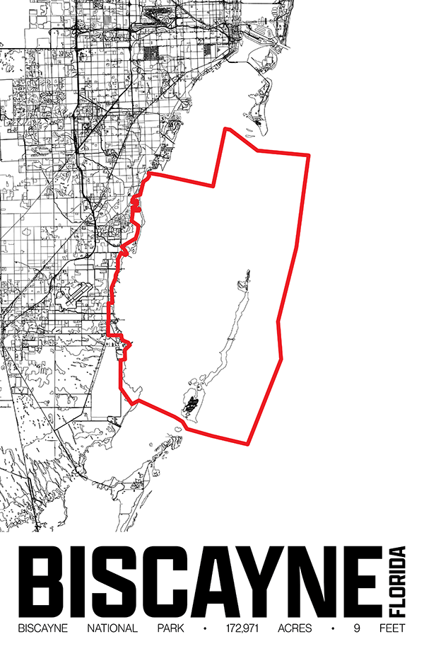 Biscayne National Park – Perimeter Map Print