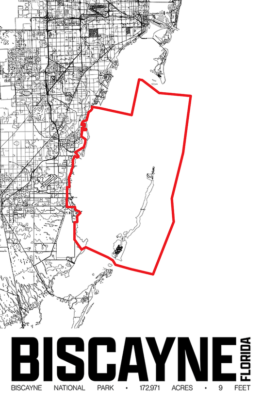 Biscayne National Park – Perimeter Map Print