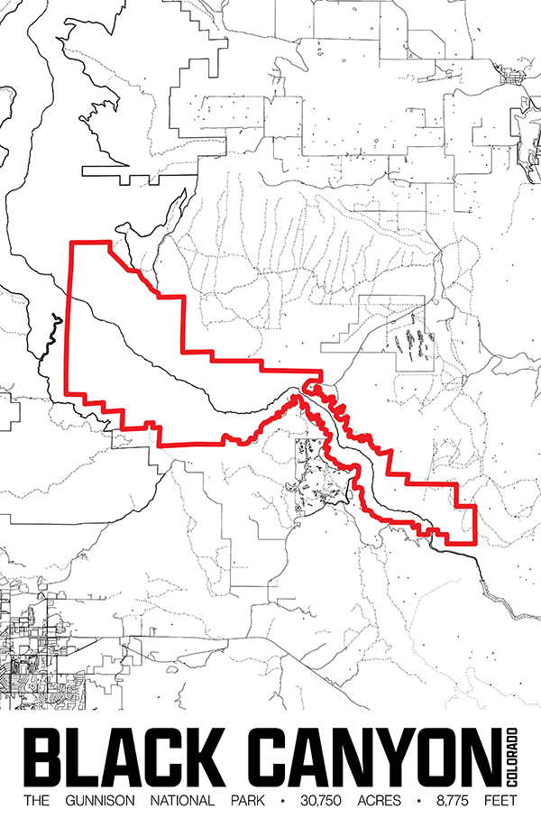 Black Canyon of the Gunnison National Park – Perimeter Map Print