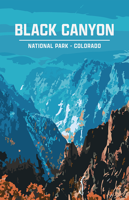Black Canyon of the Gunnison National Park Print | Vintage Style