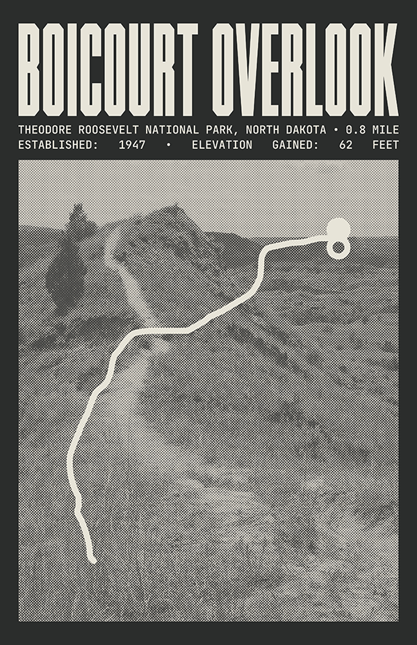 Boicourt Overlook Trail Poster | Theodore Roosevelt National Park Prints