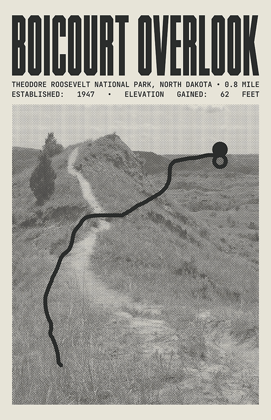 Boicourt Overlook Trail Poster | Theodore Roosevelt National Park Prints