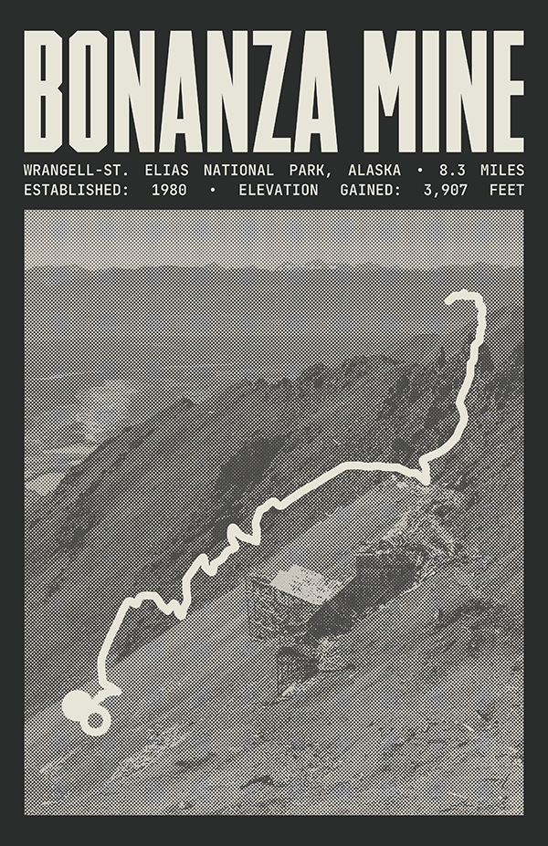 Bonanza Mine Trail Poster | Wrangell-St. Elias National Park Prints