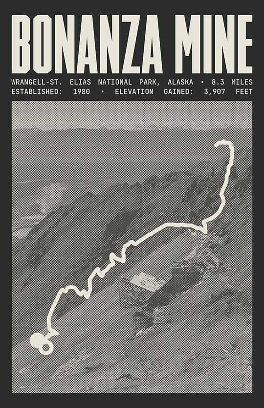 Bonanza Mine Trail Poster | Wrangell-St. Elias National Park Prints