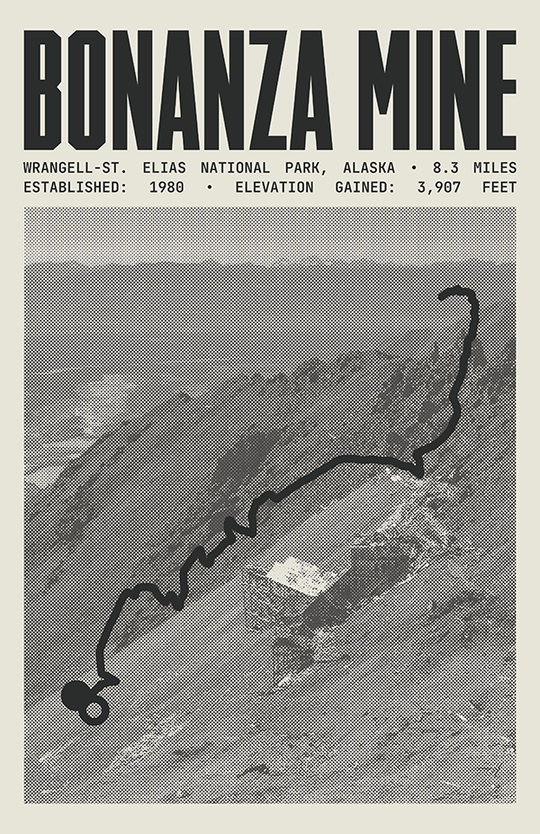 Bonanza Mine Trail Poster | Wrangell-St. Elias National Park Prints