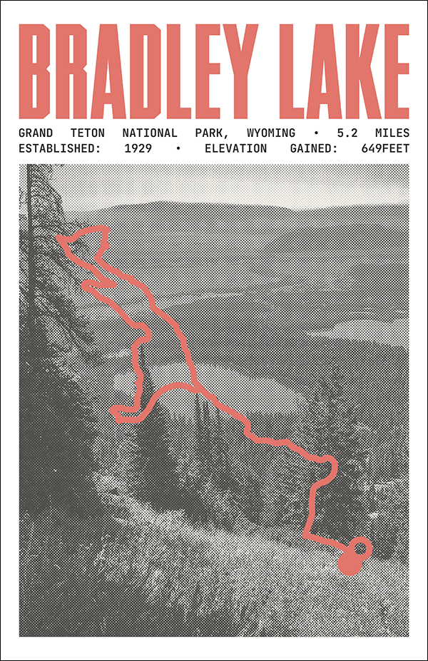 Bradley Lake Trail Poster | Grand Teton National Park Prints